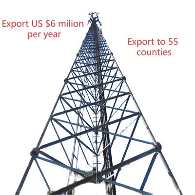 3 ขา ท่อเหล็กไร้รอย 20 30 40M สายเหล็กเหล็กกระปุก 5G Gsm Cdma Isp หอคอยโทรคมนาคม