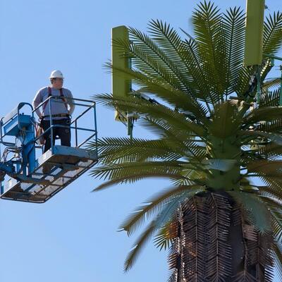 12 18 24M ชุมชนไบโอนิคต้นไม้พรางเสาสื่อสารไมโครเวฟกลางแจ้ง 5G 4G ชุบสังกะสีกลางแจ้ง