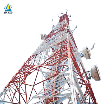40M 80M Q355 สแตนเลส 4 ขา หอคอยโทรคมนาคม แกลนไซน์ กันลมสําหรับเขตลมสูงชายฝั่ง