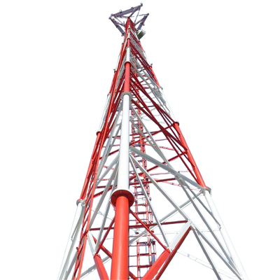 45m 56m 67m 75Meter Q355 Steel 3 Tube Telecom Tower สำหรับพื้นที่การสอนของมหาวิทยาลัย
