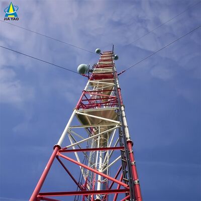 48 50 60M ทาวเวอร์ลวด Guyed แบบปรับความตึงได้สำหรับการครอบคลุมสัญญาณทุ่งหญ้าทุ่งหญ้า