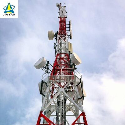 หอสื่อสารเหล็กเชิงมุมเกรดแผ่นดินไหว 4 ขาเสาตาข่ายมาตรฐาน ANSI/TIA-222 สำหรับการติดตั้งเสาอากาศวิทยุโทรทัศน์