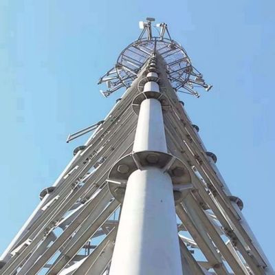 30m ท่อ Wifi 3 ขา ท่อเหล็ก Tower เครือข่าย ไมโครเวฟสื่อสารอานเตนนา Tower