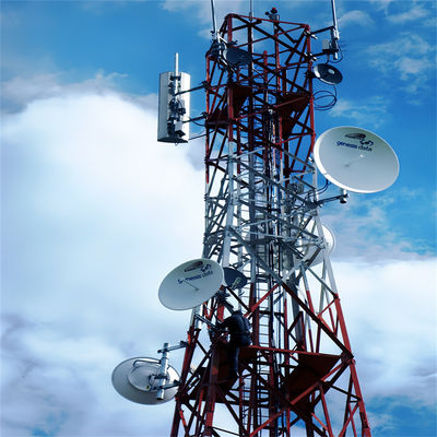 120m Hot Dip Galvanized Steel Antenna ผู้ผลิต Radio Cellular Gratice 4 ขา ทาวเวอร์สแตนเลสมุม
