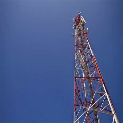 ผู้ผลิต 4 ขา สแตนเลส Pylon 5km Wifi Transmitter และ Receiver มุม Lattice ไมโครเวฟ สายไร้สายสนับสนุนวิทยุหอคอย