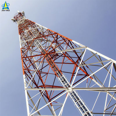 ผู้ผลิต 4 ขา สแตนเลส Pylon 5km Wifi Transmitter และ Receiver มุม Lattice ไมโครเวฟ สายไร้สายสนับสนุนวิทยุหอคอย