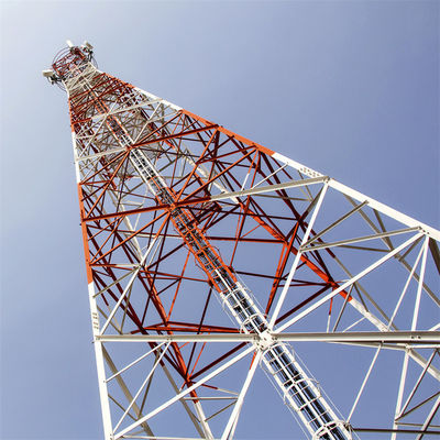 ผู้ผลิต 4 ขา สแตนเลส Pylon 5km Wifi Transmitter และ Receiver มุม Lattice ไมโครเวฟ สายไร้สายสนับสนุนวิทยุหอคอย