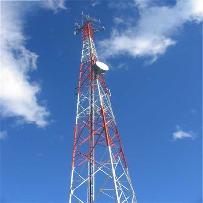50m Steel Solar Power TV ดาวเทียมไมโครเวฟ เครือข่ายหอคอย Mast 50km อินเตอร์เน็ต สัญญาณวิทยุหอคอยโทรคมนาคม