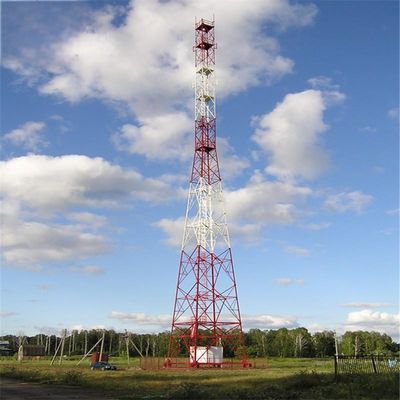 50m Steel Solar Power TV ดาวเทียมไมโครเวฟ เครือข่ายหอคอย Mast 50km อินเตอร์เน็ต สัญญาณวิทยุหอคอยโทรคมนาคม
