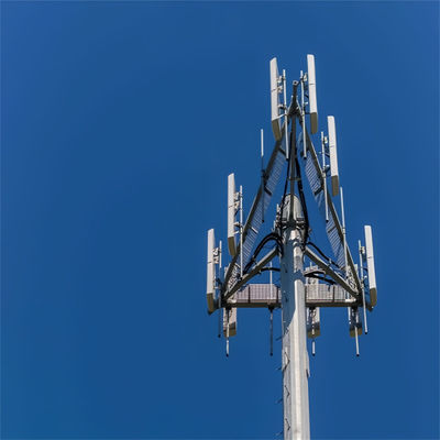 OEM กระปุกการสนับสนุนตัวเอง Monopole Antenna Tower Mast สําหรับ GSM 5G สื่อสาร Tube Tower Pole