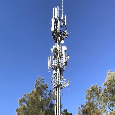 A36 Astm With Inner Climbing Ladder Cell Mast Base Station แกลนไซด์ แสตปปิ้งแอนเทนนา GSM โมโนโปล์ ทาวเวอร์