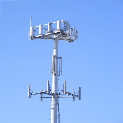 4G 5G ไมโครเวฟไร้สาย โมโนโปโล เทเลคอม ทาวเวอร์ด้วยแฟลงค์ 5m 12m 36m 45m 55m เมตร