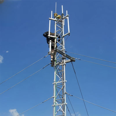 ตัวเองสนับสนุน 3 ขา Guy Gsm แอนเทนนาวิทยุ Guyed สายไฟ Tower สายเหล็กท่อ