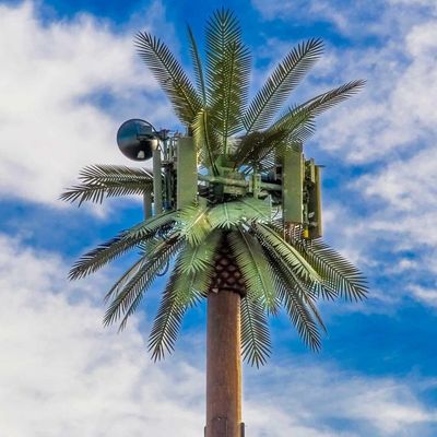 15 20 25 30 35 40 45M Hot Dip Galvanized Covered Fake Tree โทรศัพท์มือถือหอคอย Bionic Cypress โมโนโปล์หอคอย