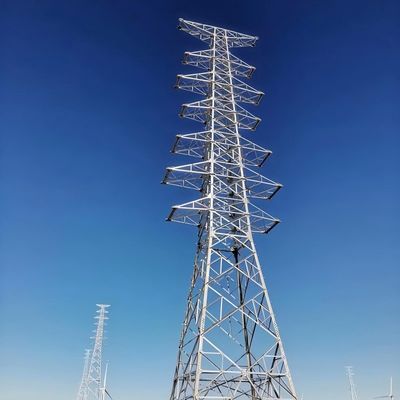 33KV ถึง 110KV ทาวเวอร์ส่งพลังงาน มุมหอคอยเหล็ก ความเร็วลม 30-180 กม./ชม.