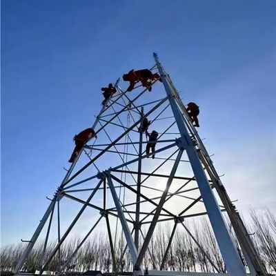 33KV ถึง 110KV ทาวเวอร์ส่งพลังงาน มุมหอคอยเหล็ก ความเร็วลม 30-180 กม./ชม.