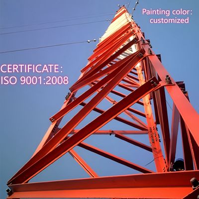 หอส่งสัญญาณสื่อสารเหล็กมุม 3 ขา เหล็ก Q235 สูง 25 เมตร เครือข่าย LTE ทนทานต่อสภาพอากาศ พื้นที่ชนบท