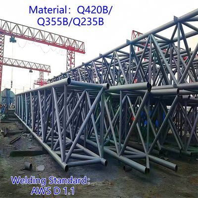 เสาโทรคมนาคมแบบสามท่อ เหล็กกล้าคาร์บอน 33 เมตร สัญญาณ LTE พื้นที่ชนบท ทนทานต่อลม