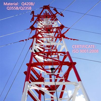 Guy Rope Cell Tower สแตนเลสความแข็งแรงสูง 35m เครือข่ายเคลื่อนที่ เขตปริมณฑล กันลม