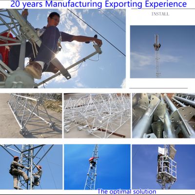 Guy Rope Cell Tower สแตนเลสความแข็งแรงสูง 35m เครือข่ายเคลื่อนที่ เขตปริมณฑล กันลม