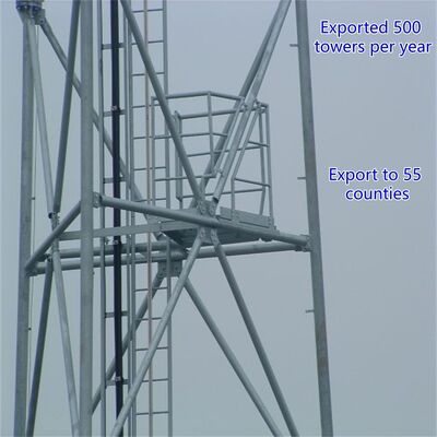Solar Panel Telecom Tower Self Supporting Structure Hot Dip Galvanized Steel 4KW