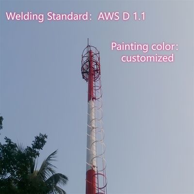 โทรศัพท์มือถือสายไฟฟ้าเหล็ก 25m 40m ความสูง เครือข่ายโทรศัพท์มือถือ