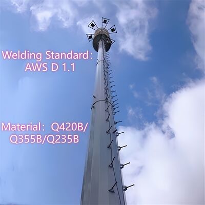 20 25 35 45 60M โมโนโปลี โทรคมนาคม Tower Hot Dip Galvanized 5G 4G ไมโครเวฟ Wifi Cell สัญญาณ แอนเทนน่า มาสต์