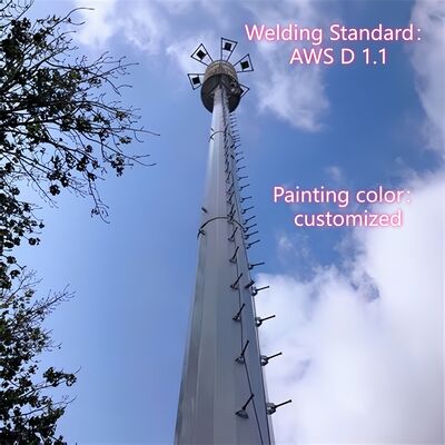20 25 35 45 60M โมโนโปลี โทรคมนาคม Tower Hot Dip Galvanized 5G 4G ไมโครเวฟ Wifi Cell สัญญาณ แอนเทนน่า มาสต์