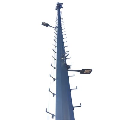 10M 30M 45M 60M คอมแพคต์ Hot Dip Galvanized Monopole Tower 5G Wifi Telecom Antenna การสื่อสารบนหลังคา