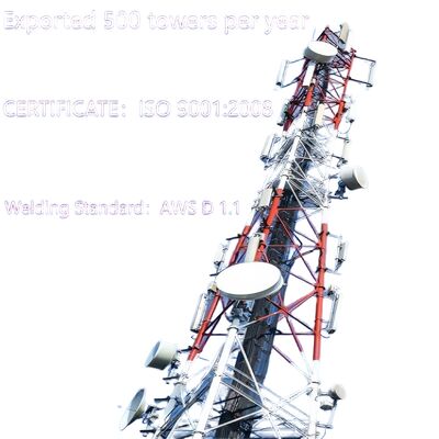 3 ขา ท่อเหล็กไร้รอย 20 30 40M สายเหล็กเหล็กกระปุก 5G Gsm Cdma Isp หอคอยโทรคมนาคม