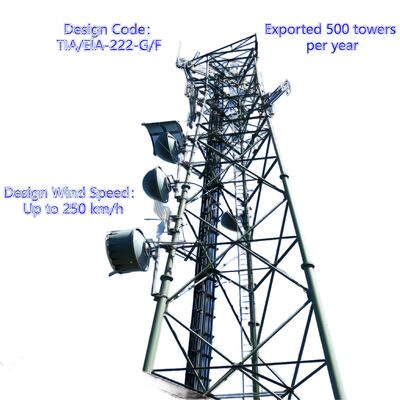 3 ขา ท่อเหล็กไร้รอย 20 30 40M สายเหล็กเหล็กกระปุก 5G Gsm Cdma Isp หอคอยโทรคมนาคม