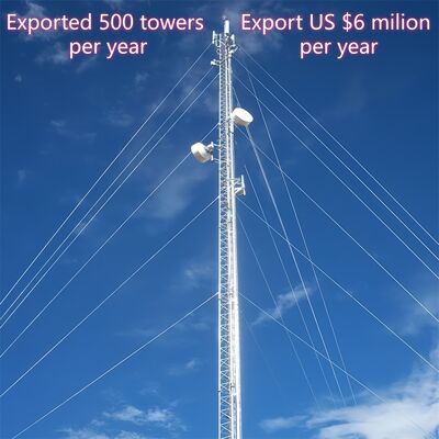 3 Leg Guyed Wire Durable Galvanized Steel 30 40 50 65m 4G 5G Wifi Satellite Radio Telecom Communication Tower