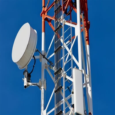 3 ขา ท่อเหล็กไร้รอย 20 30 40M สายเหล็กเหล็กกระปุก 5G Gsm Cdma Isp หอคอยโทรคมนาคม