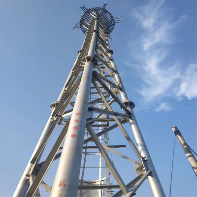 ภารกิจเบา 45 เมตร 3 ขา หลอดเซลล์ไมโครเวฟกลานไซน ISP Pylon Antenna 5g Pole 3 ขา Lattice Steel Tower