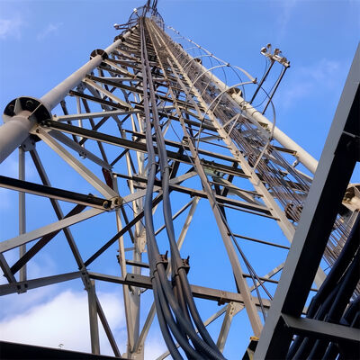 ภารกิจเบา 45 เมตร 3 ขา หลอดเซลล์ไมโครเวฟกลานไซน ISP Pylon Antenna 5g Pole 3 ขา Lattice Steel Tower