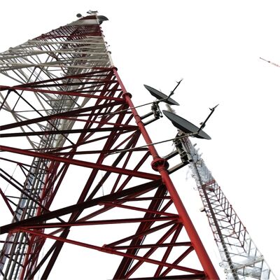 ภารกิจเบา 45 เมตร 3 ขา หลอดเซลล์ไมโครเวฟกลานไซน ISP Pylon Antenna 5g Pole 3 ขา Lattice Steel Tower