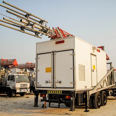 24m 25m 30m Mobile Truck Trailer Mounted Lighting Tubular Cell On Wheels Telescopic Lattice Antenna Communication Tower Mast