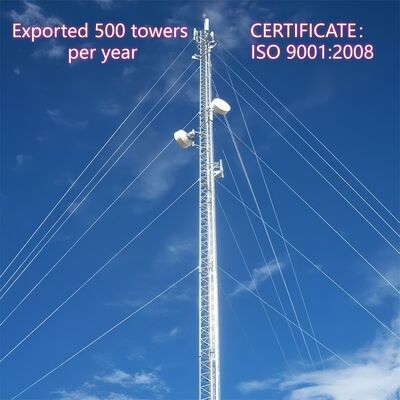 10m-150m ความแม่นยําสูง Hot Dip Galvanized Guyed Wind Measurement Mast Tower สําหรับการติดตามอุตสาหกรรมลม