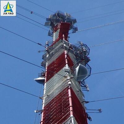 10m-150m ความแม่นยําสูง Hot Dip Galvanized Guyed Wind Measurement Mast Tower สําหรับการติดตามอุตสาหกรรมลม
