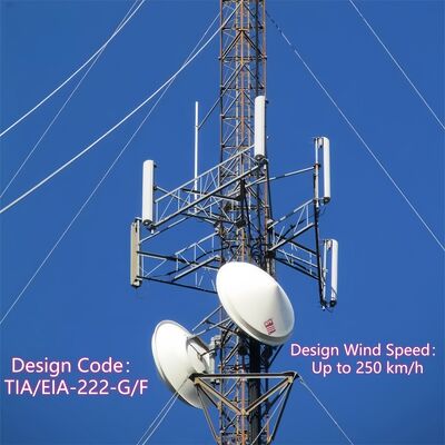 20m-200m High Power Hot Dip Galvanized Guyed FM TV Broadcast Transmission Tower for Radio Television Signal Transmission