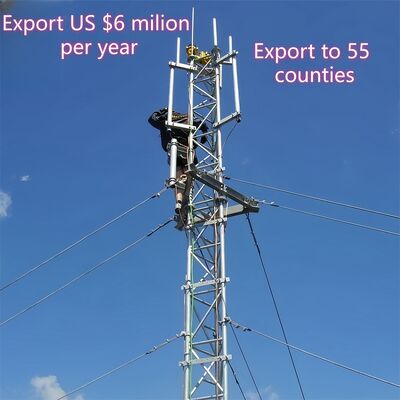 หอค้ำสายเคเบิลแบบยึดโยงสูง 80-150 เมตร สำหรับการสื่อสารไมโครเวฟระยะไกลข้ามพรมแดน