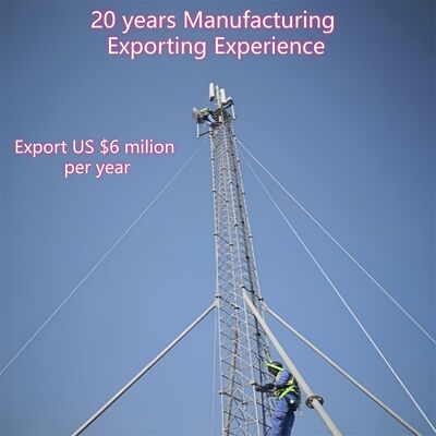 หอคอยลวดแบบ Guyed แบบประกอบได้อย่างรวดเร็วขนาด 10 ม. - 30 ม. เพื่อการสื่อสารฉุกเฉินสำรองเพื่อการบรรเทาภัยพิบัติ