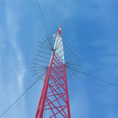 15m-40m Hot Dip Galvanized Guyed Wire Tower for Railway GSM-R Communication & Track Monitoring