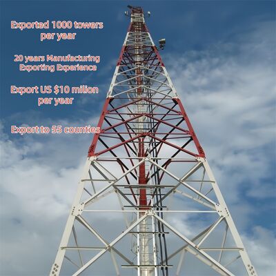 12 18 24 30M 3 Leg Angular Light Steel Galvanized Self Supporting Outdoor  5G 4G Microwave Suburban Communication Mast