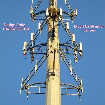 18 26 34M ภูมิทัศน์เมือง Monopole เหล็กชุบสังกะสี Self Supporting กลางแจ้ง 5G 4G Wifi Aesthetic Telecom Tower