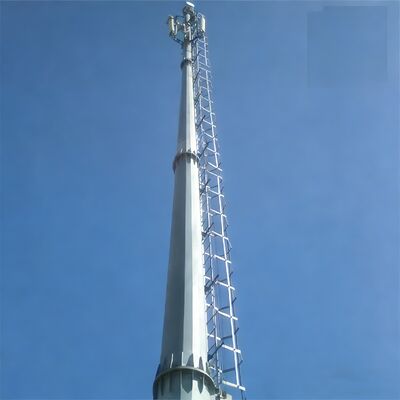 11 17 23M Space Efficient Monopole เหล็กชุบสังกะสีแบบท่อกลางแจ้ง 5G 4G Wifi Compact Communication Tower