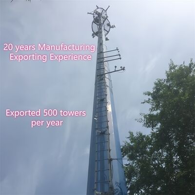 14 20 26M ขนาดกะทัดรัด Monopole เหล็กชุบสังกะสี Self Supporting Outdoor 5G 4G Satellite Small Area Telecom Tower