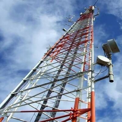 19 27 35M งานหนักเหล็กกระดาษ 3 ขา ทาวเวอร์เหล็กท่อ โทรคมนาคม Mast สําหรับการสื่อสารและการติดตามไมโครเวฟภายนอก 5G 4G
