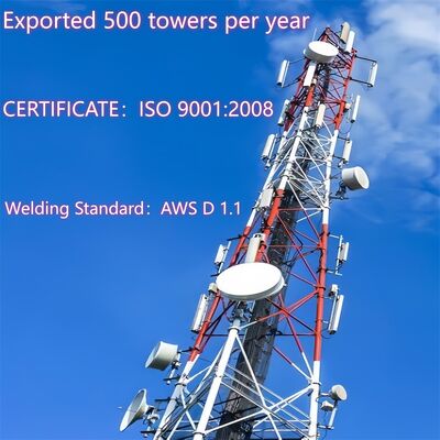 หอคอยเหล็กท่อ 3 ขาที่ปรับแต่งได้ออกแบบมาสำหรับการสังเกตการณ์การตรวจสอบโทรคมนาคมกลางแจ้งและการติดตั้งความปลอดภัย