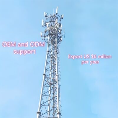 Durable 3 Legged Tubular Steel Tower Galvanized Self Supporting Telecom Mast for Outdoor 5G 4G Microwave Applications